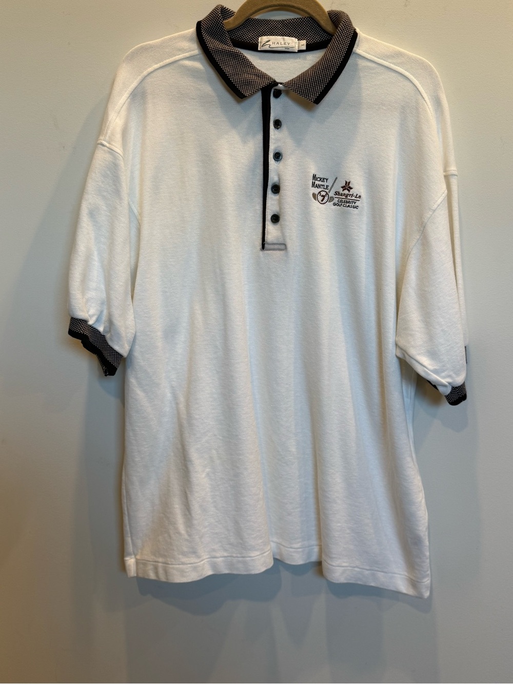 Vintage Mickey Mantle White Polo Classic Shirt